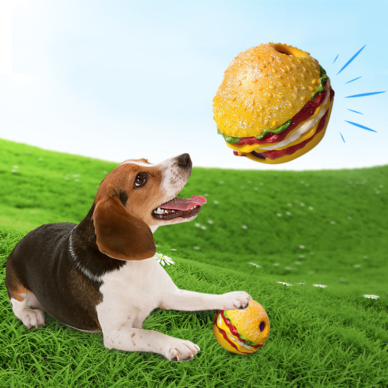 Large Hamburger Shaped Dog Toy