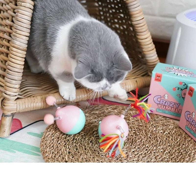 Automatic PomPom Crazy Tumbler Pet Toy