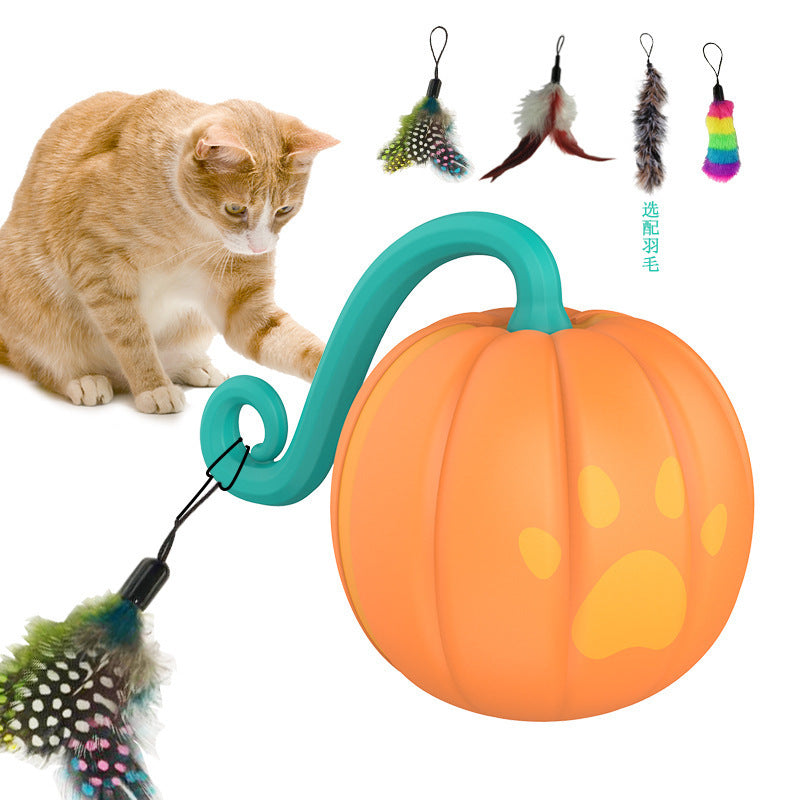 Electric Cat Toy Luminous Pumpkin