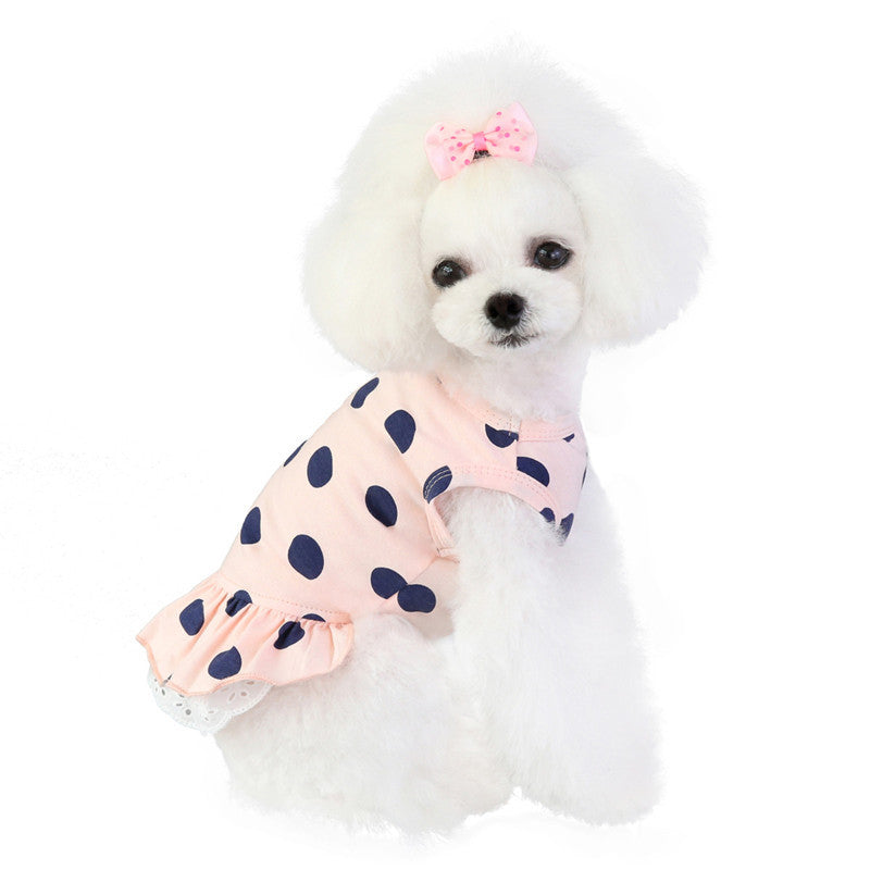 Pink Lace Polka Dot Pet Outfit