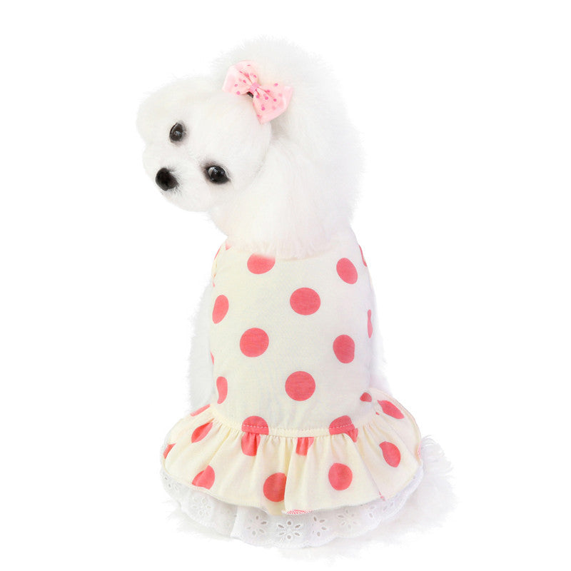 Pink Lace Polka Dot Pet Outfit