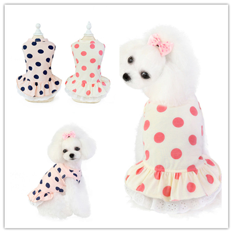 Pink Lace Polka Dot Pet Outfit
