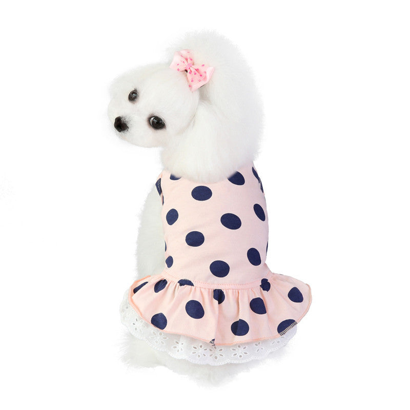Pink Lace Polka Dot Pet Outfit