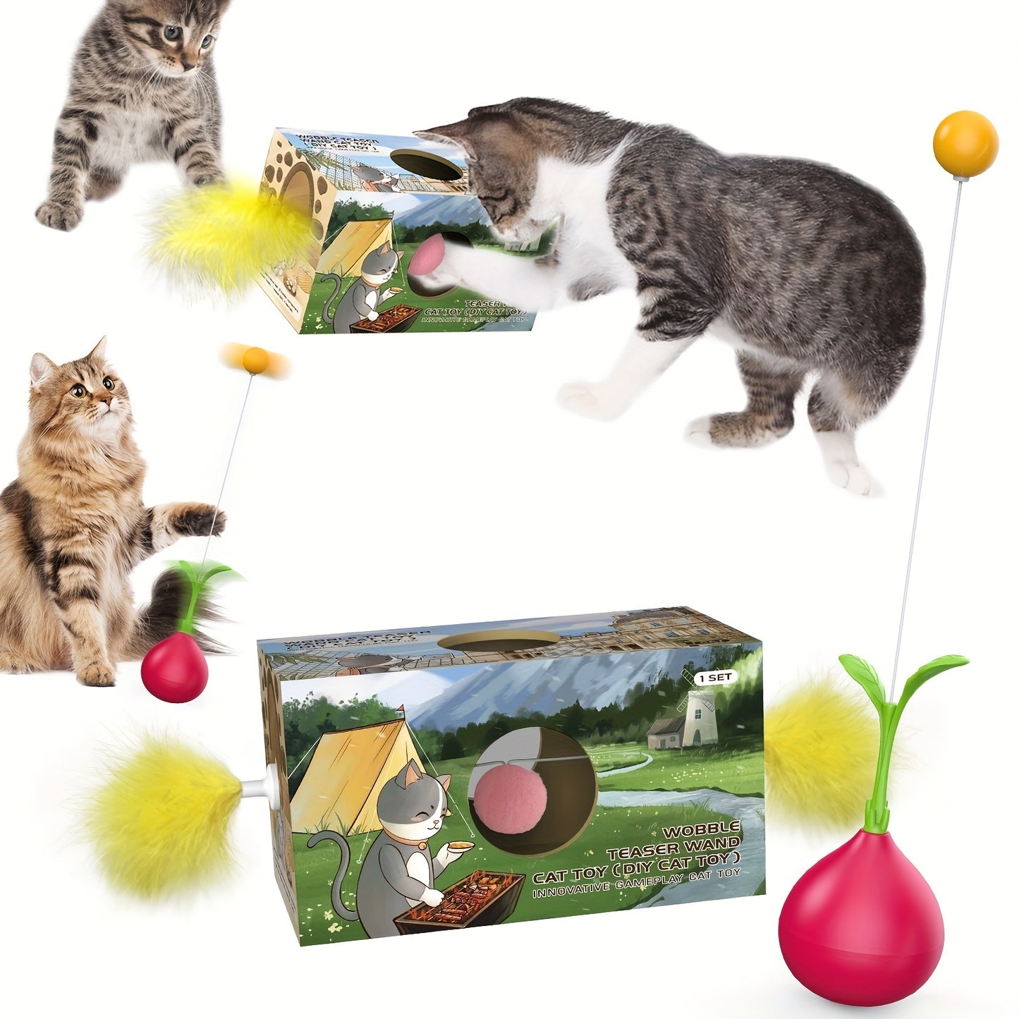 Wobble Teaser Wand Cat Toy