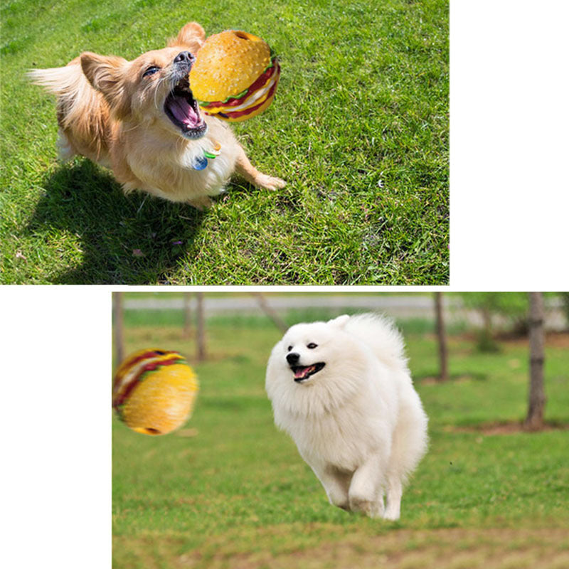 Large Hamburger Shaped Dog Toy