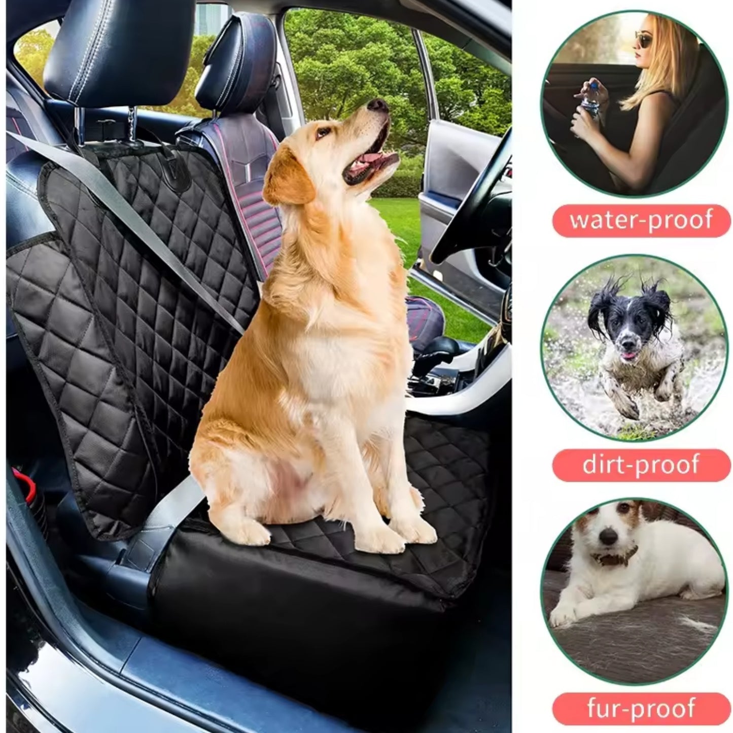 Waterproof, Scratch Proof, and Nonslip Pet Car Seat Protector