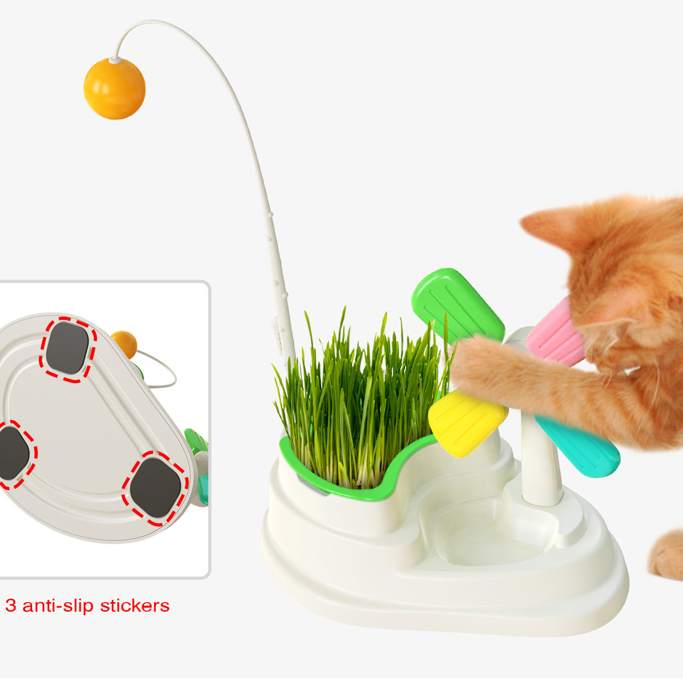 Interactive Indoor Cat Toy With Grass