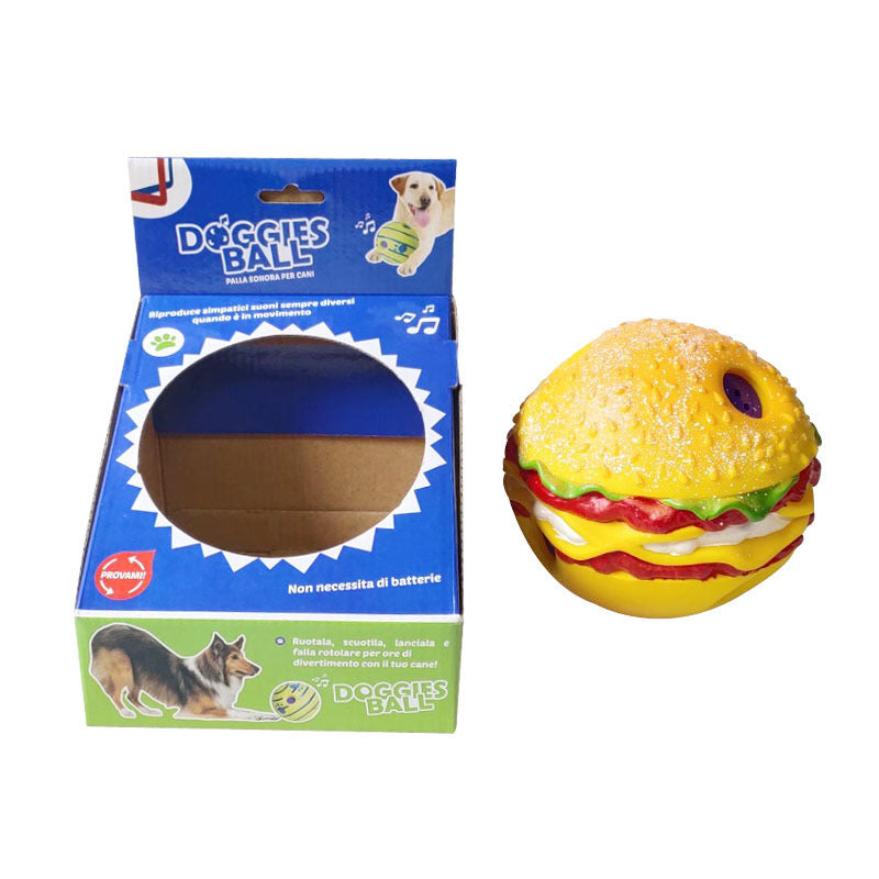 Large Hamburger Shaped Dog Toy