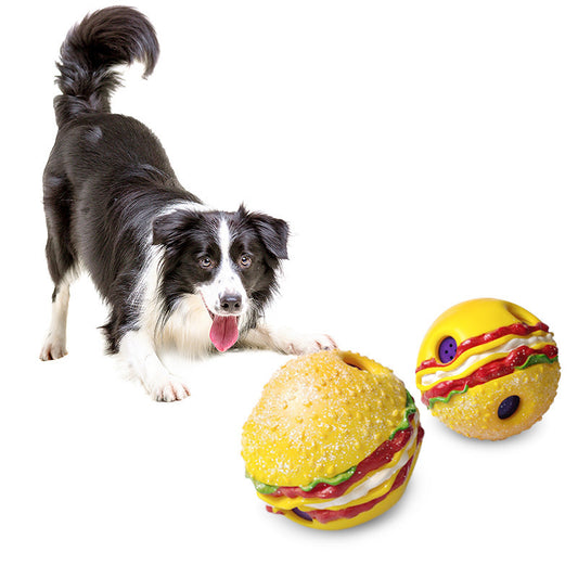 Large Hamburger Shaped Dog Toy
