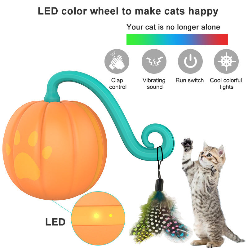 Electric Cat Toy Luminous Pumpkin