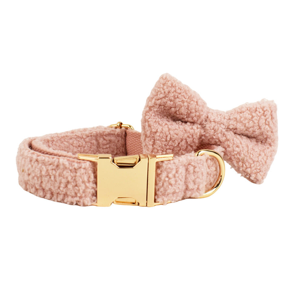 Fuzzy Pet Collar, Leash and Bow