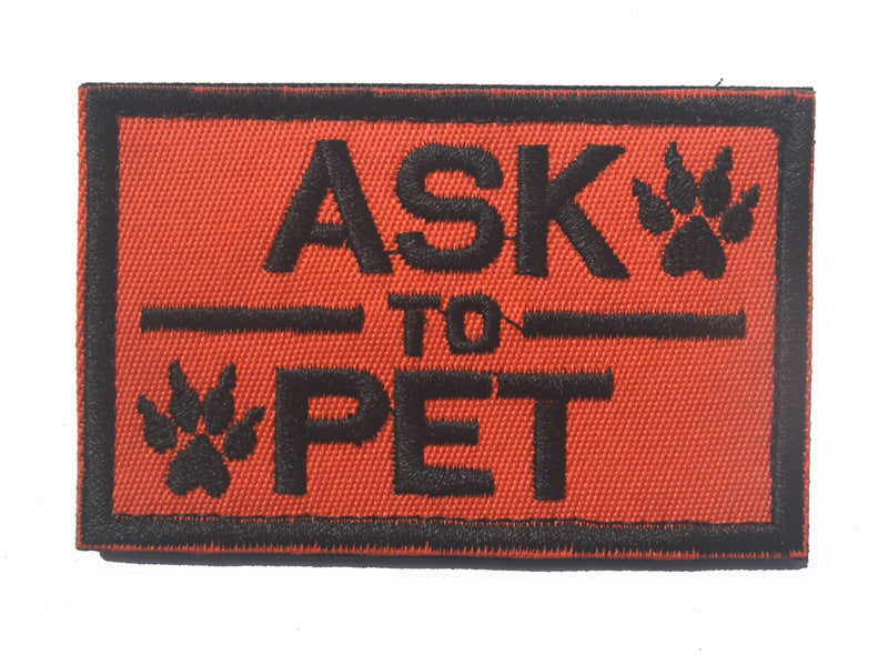 Service Dog/Ask to Pet Embroidery Badge