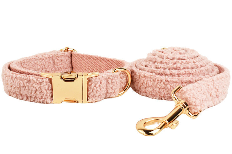Fuzzy Pet Collar, Leash and Bow
