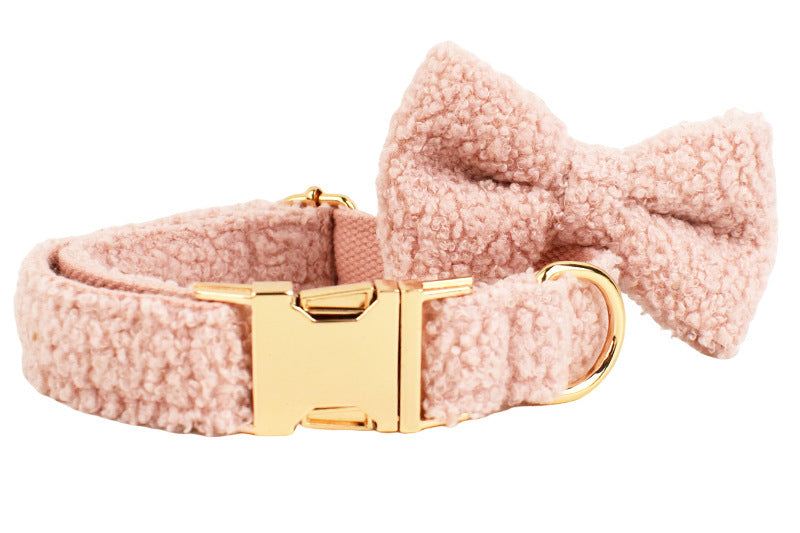 Fuzzy Pet Collar, Leash and Bow